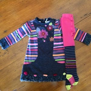 Deux Par Deux Dress with Matching Tights
